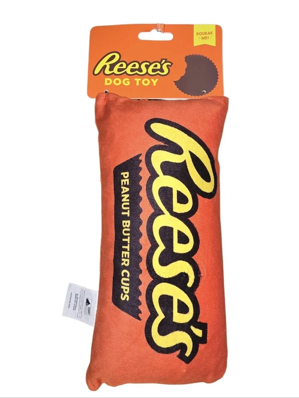 Reese's Peanut Butter Candy Themed Dog Chew Toy - Orange & Brown